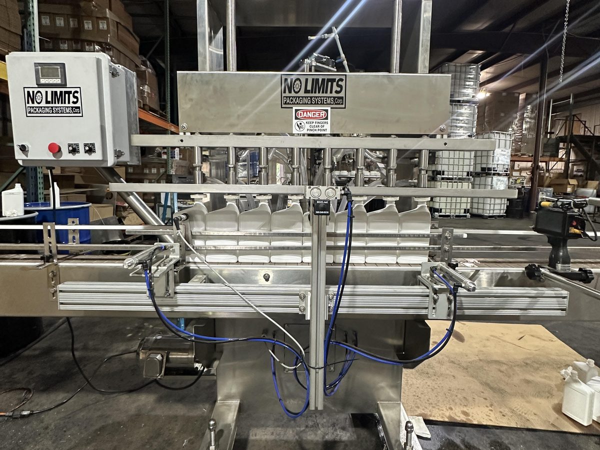 Bottles on the automated liquid filling line
